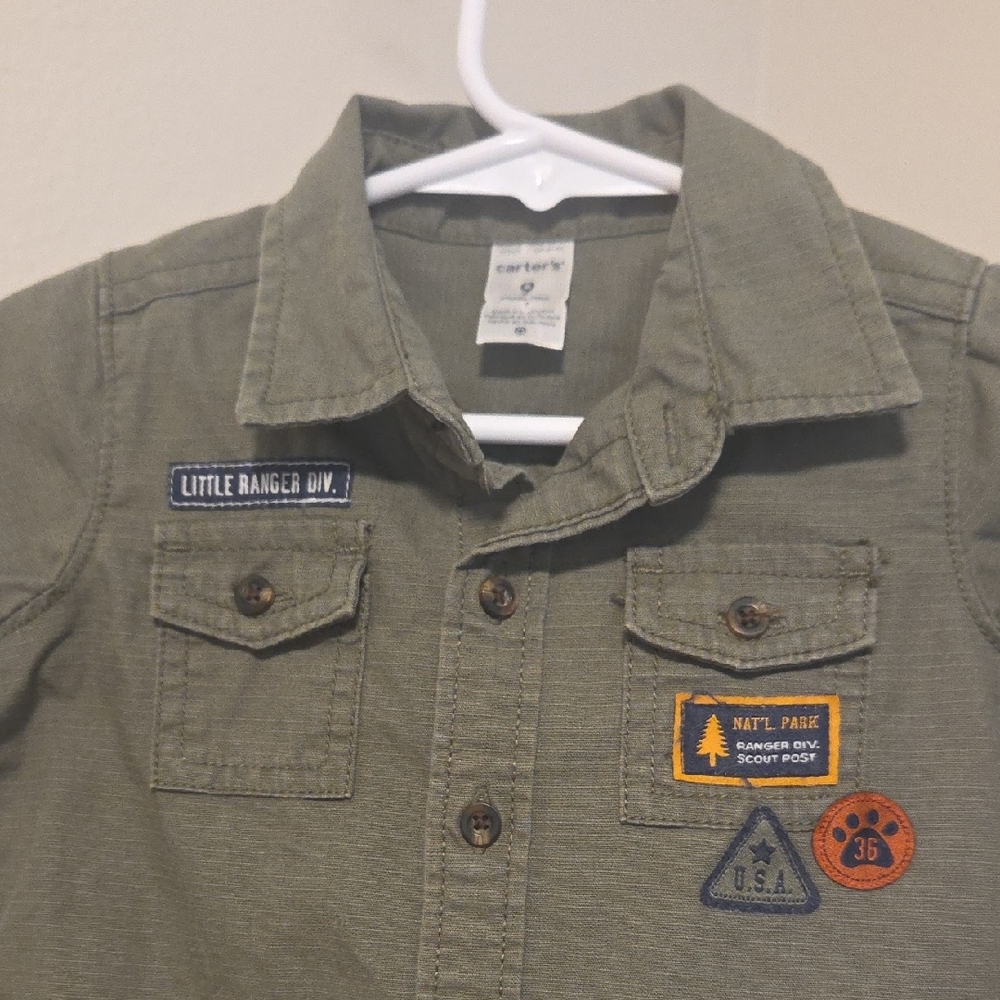 Carters Military Button Down - Picture 5 of 8